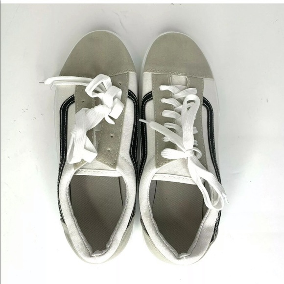 Mens Low Top Canvas Sneaker Faux Leather Trim - Picture 7 of 7